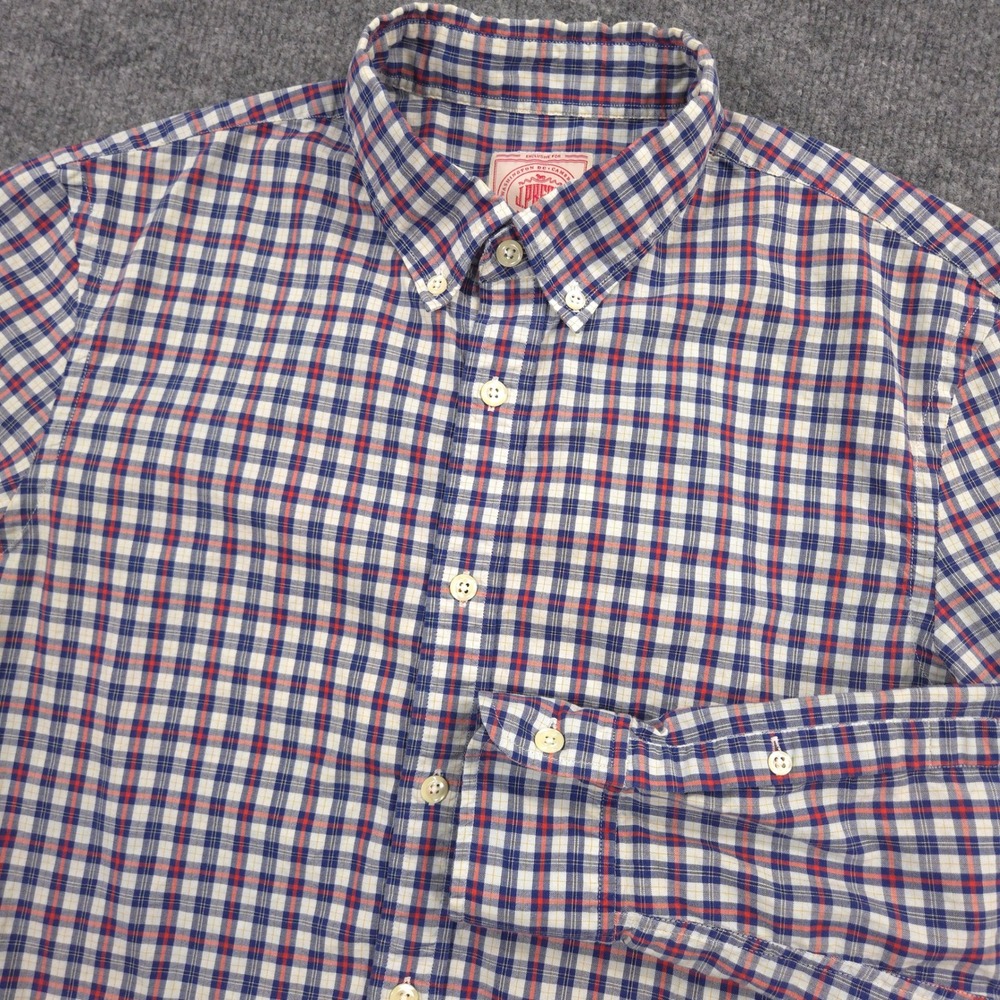 J Press Trunk Club Shirt Mens M Blue Red Plaid Long Sleeve Button Down Casual